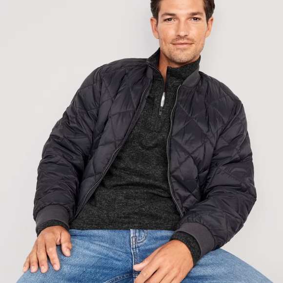 NWT OLD NAVY Sweater-Knit Quarter Zip Color: Black Jack Size Medium - Picture 4 of 5